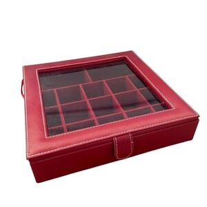 Red Velvet-lined Jewelry Organizer Box 9 in X 9 in SEALED NIB Romantic Gift